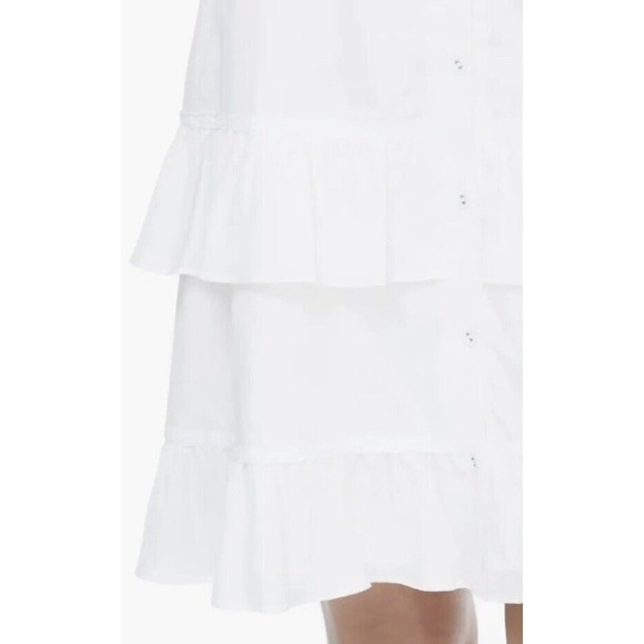 Gal Meets Glam Ann Ruffle Tiered Dress Womens Size 8 Soft White NWT $178 - Picture 5 of 16